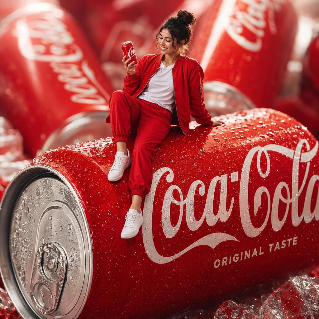 Tiny Girl Giant Coca-Cola